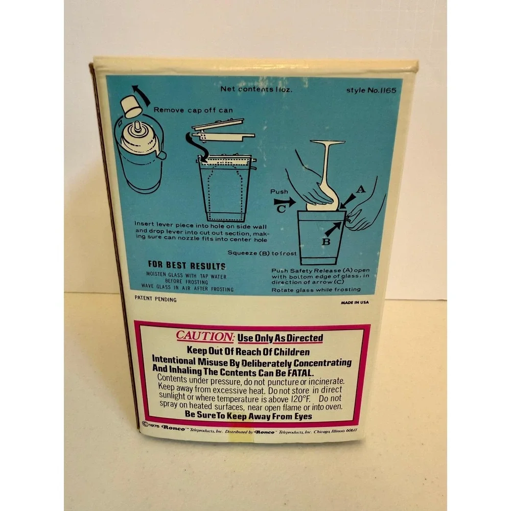 Ronco Glass Froster As Seen On TV Barware Chills Glasses Instantly Vintage‎